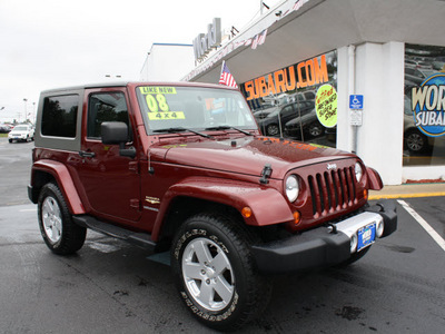 jeep wrangler 2008 red rock suv sahara gasoline 6 cylinders 4 wheel drive automatic with overdrive 07701