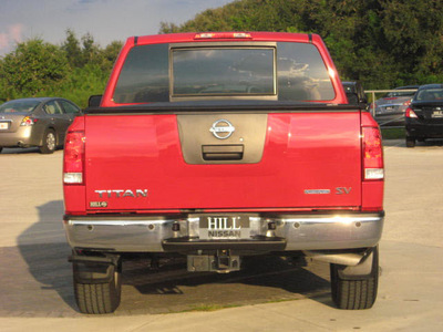 nissan titan 2011 red sv flex fuel 8 cylinders 2 wheel drive automatic 33884