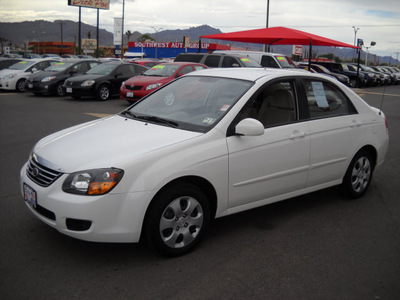 kia spectra 2009 white sedan gasoline 4 cylinders front wheel drive automatic 79925