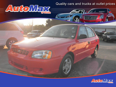 hyundai accent 2002 red sedan gl gasoline 4 cylinders front wheel drive automatic 34474