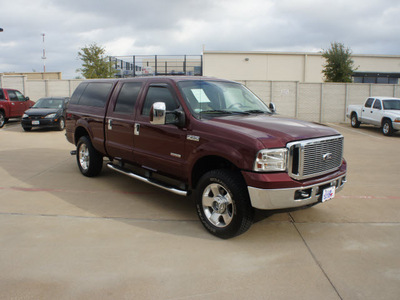 ford f 250 super duty 2006 dk  red lariat diesel 8 cylinders 4 wheel drive automatic with overdrive 76108