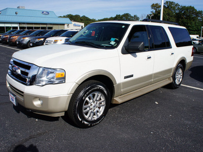 ford expedition el 2008 white suv eddie bauer gasoline 8 cylinders 4 wheel drive automatic with overdrive 08753