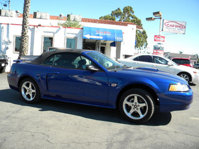 ford mustang 2003 dk  blue gt deluxe gasoline 8 cylinders sohc rear wheel drive 5 speed with overdrive 92882