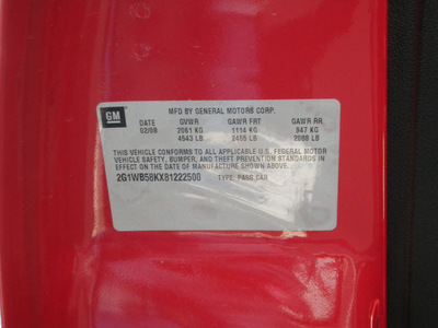 chevrolet impala 2008 red sedan ls 4dr flex fuel 6 cylinders front wheel drive automatic 56301