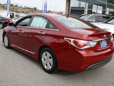 hyundai sonata hybrid 2011 red sedan premium hybrid 4 cylinders front wheel drive automatic 94010