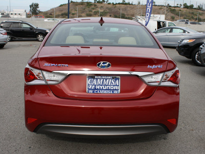 hyundai sonata hybrid 2011 red sedan premium hybrid 4 cylinders front wheel drive automatic 94010