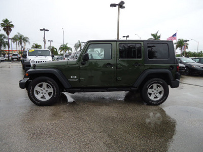 jeep wrangler unlimited 2008 green suv x gasoline 6 cylinders 2 wheel drive automatic 33157