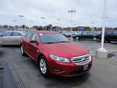 ford taurus 2010 red sedan sel gasoline 6 cylinders front wheel drive automatic with overdrive 60546