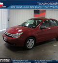 ford focus 2010 red sedan sel gasoline 4 cylinders front wheel drive automatic with overdrive 76108