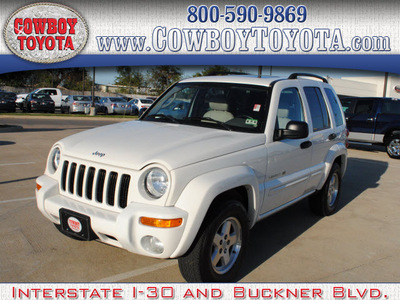 jeep liberty 2003 white suv limited gasoline 6 cylinders rear wheel drive automatic 75228