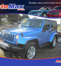 jeep wrangler 2010 blue suv sahara gasoline 6 cylinders 4 wheel drive automatic 34474