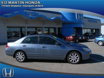 honda accord 2007 lt  blue sedan exl v6 gasoline 6 cylinders front wheel drive automatic 46219