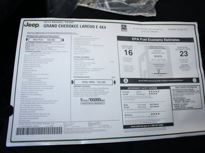 jeep grand cherokee 2012 black suv laredo gasoline 6 cylinders 4 wheel drive automatic 07730