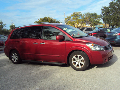 nissan quest 2007 red van sl w dvd gasoline 6 cylinders front wheel drive automatic 32901