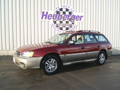 subaru outback 2003 regatta red wagon gasoline 4 cylinders sohc all whee drive automatic 80905