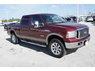 ford f 250 super duty 2006 dk  red lariat diesel 8 cylinders 4 wheel drive automatic 77388