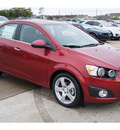 chevrolet sonic 2012 red sedan ltz gasoline 4 cylinders front wheel drive automatic 77090