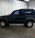 jeep liberty 2002 blue suv sport flex fuel v6 rear wheel drive automatic with overdrive 76108