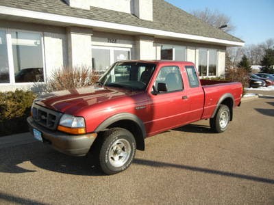 ford ranger 1999 red pickup truck supercab 4wd flex fuel v6 4 wheel drive 5 speed manual 55016