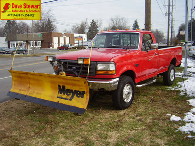 ford f 250 1995 red pickup truck xl w plow gasoline v8 4 wheel drive automatic 43560