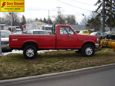 ford f 250 1995 red pickup truck xl w plow gasoline v8 4 wheel drive automatic 43560