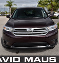 toyota highlander 2011 dark red suv gasoline 4 cylinders front wheel drive automatic 32771