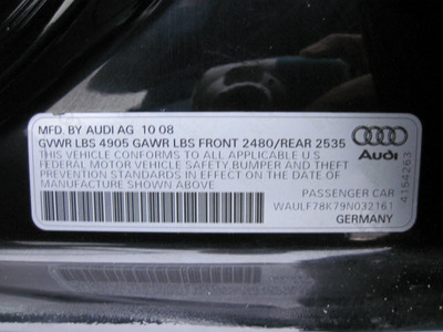 audi a4 2009 black sedan 2 0t quattro gasoline 4 cylinders all whee drive automatic 46410
