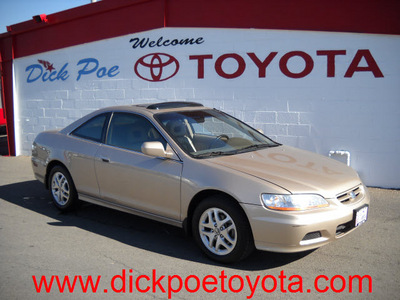 honda accord 2001 gold coupe ex gasoline 6 cylinders front wheel drive automatic 79925