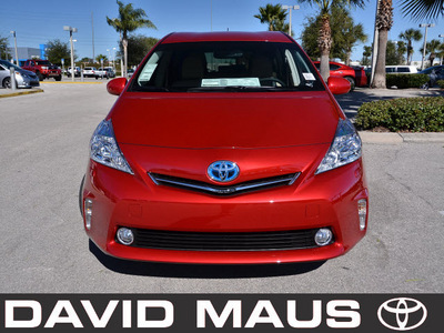 toyota prius 2012 red wagon v hybrid 4 cylinders front wheel drive automatic 32771