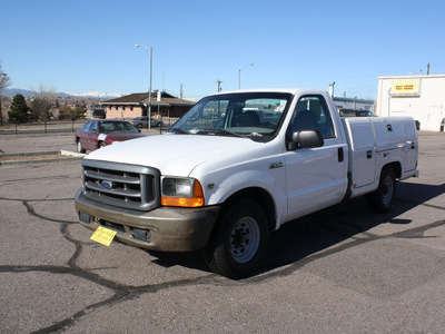 ford f 250 super duty 1999 white pickup truck gasoline 10 cylinders rear wheel drive automatic with overdrive 80229