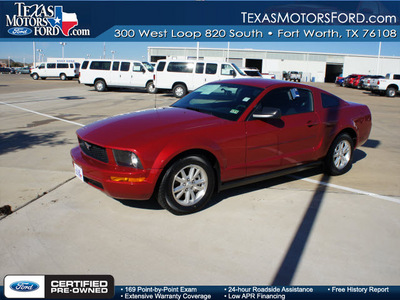 ford mustang 2008 dk  red coupe gasoline 6 cylinders rear wheel drive automatic with overdrive 76108