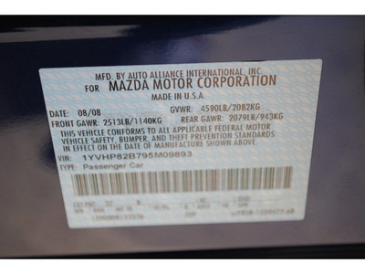 mazda mazda6 2009 blue sedan s touring gasoline 6 cylinders front wheel drive autostick 77065