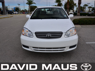 toyota corolla 2003 white sedan le gasoline 4 cylinders front wheel drive automatic 32771