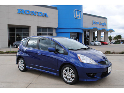 honda fit 2009 blue hatchback sport gasoline 4 cylinders front wheel drive automatic 77065