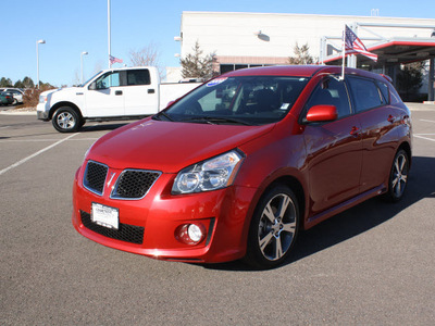 pontiac vibe 2009 red wagon gt gasoline 4 cylinders front wheel drive automatic 80126