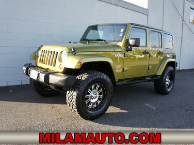 jeep wrangler unlimited 2007 green suv sahara gasoline 6 cylinders 4 wheel drive automatic with overdrive 98371