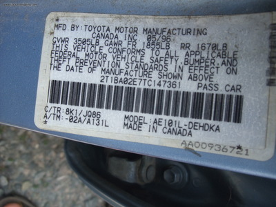 parts for 1996 toyota corolla