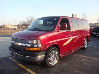 chevrolet express 2009 red van g1500 conversion 8 cylinders automatic 60443