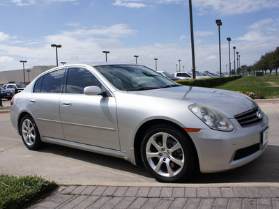 infiniti g35 2005 silver sedan gasoline 6 cylinders rear wheel drive automatic 76018