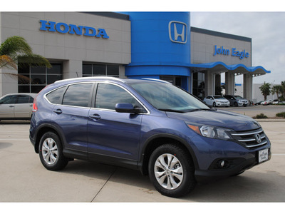honda cr v 2012 blue suv ex l w navi gasoline 4 cylinders front wheel drive automatic with overdrive 77065