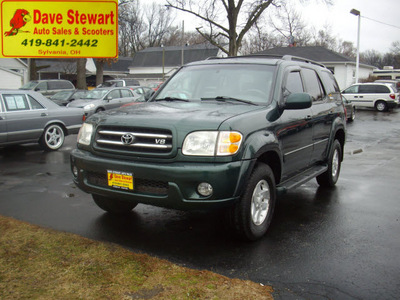 toyota sequoia 2001 green suv limited w dvd gasoline 8 cylinders dohc 4 wheel drive automatic 43560