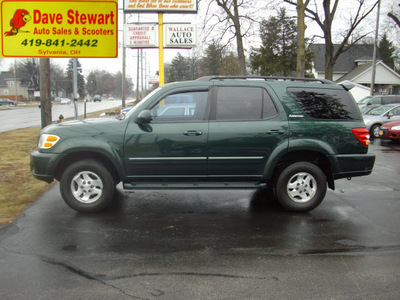 toyota sequoia 2001 green suv limited w dvd gasoline 8 cylinders dohc 4 wheel drive automatic 43560