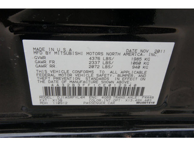 mitsubishi galant 2012 black sedan se gasoline 4 cylinders front wheel drive automatic 78238