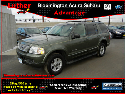 ford explorer 2002 green suv limited gasoline 6 cylinders 4 wheel drive automatic 55420
