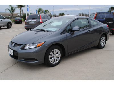 honda civic 2012 dk  gray coupe lx gasoline 4 cylinders front wheel drive automatic 77065