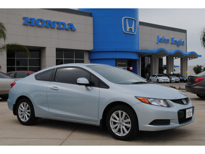 honda civic 2012 lt  blue coupe ex gasoline 4 cylinders front wheel drive automatic 77065