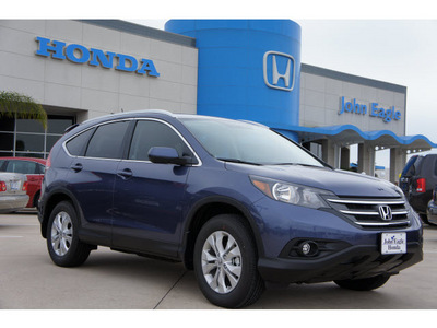honda cr v 2012 blue suv ex l gasoline 4 cylinders all whee drive automatic 77065