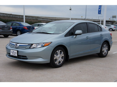 honda civic 2012 lt  green sedan hybrid w leather w navi hybrid 4 cylinders front wheel drive automatic 77065