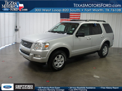 ford explorer 2010 silver suv xlt gasoline 6 cylinders 2 wheel drive automatic with overdrive 76108