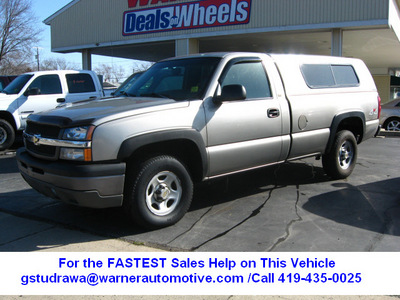chevrolet silverado 1500 2003 silver pickup truck 4x4 long bed 8 cylinders automatic 45840